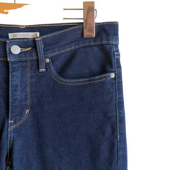 Levi’s 311 Shaping Skinny Jeans Dark Blue Size 27 Mid Rise - Picture 6 of 13
